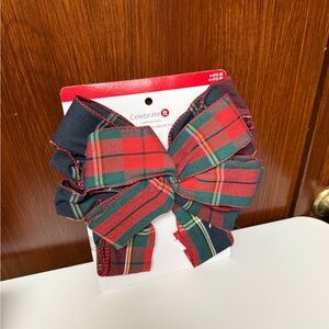 Celebrate It Festive Plaid Bow - Red and Green